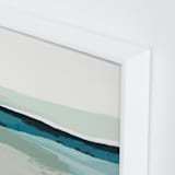 "Foggy Seascape" - Art Print in Deep Turquoise Blue by Caryn Owen - Frame Close-up