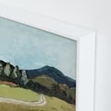 "Blue Hills" - Art Print in Blue with Varied Greens by Owen Design Studio - Frame Close-up