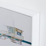 "Hermosa Beach Lifeguard Tower" - Art Print in Beige by Viktoria Eperjesi - Frame Close-up