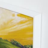 "Western Dawn" - Art Print in warm yellow by Stephanie Goos Johnson - Frame Close-up