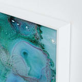 "Malachite Reinterpreted" - Art Print in blue by Leslie M Ward - Frame Close-up