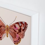 "Paper Wings" - Art Print in Peach Sunset by Sarah Knight - Frame Close-up