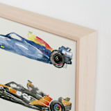 "Fast and Faster" - Art Print in Beige by Jamie Peterson - Frame Close-up