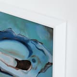 "Oyster Blues" - Art Print in Peacock Blue by Christa Wall - Frame Close-up