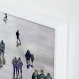 "In the crowd" - Art Print in blue petrol by Lulaloo - Frame Close-up
