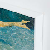 "Submerge I" - Art Print in Deep Sea Blue by Debra Butler - Frame Close-up