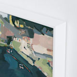 "Cenote" - Art Print in Mayan Blue by Rachel Mercier - Frame Close-up