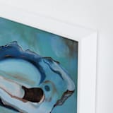 "Oyster Blues" - Art Print in Peacock Blue by Christa Wall - Frame Close-up