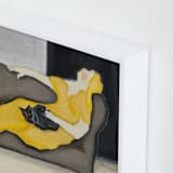 "Dreaming of Caramels" - Art Print in Deep yellow by Mary Ketch - Frame Close-up