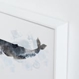 "Whale Series One" - Art Print in charcoal grey by Shirley Lin Schneider - Frame Close-up