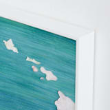 "Hawaii in Paint" - Art Print in Hawaiian Blue by Denise Wong - Frame Close-up