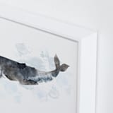 "Whale Series One" - Art Print in charcoal grey by Shirley Lin Schneider - Frame Close-up