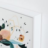 "Lyrical" - Art Print in Nude Coral by Sarah McInroe - Frame Close-up