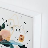 "Lyrical" - Art Print in Nude Coral by Sarah McInroe - Frame Close-up