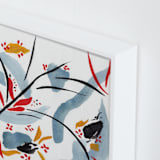 "Bloom on rain" - Art Print in indigo blue by FERNANDA MARTINEZ - Frame Close-up