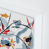 "Bloom on rain" - Art Print in indigo blue by FERNANDA MARTINEZ - Frame Close-up