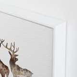 "Merry Christmas, Comet & Cupid " - Art Print in Deer Sepia by jinseikou - Frame Close-up
