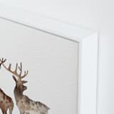 "Merry Christmas, Comet & Cupid " - Art Print in Deer Sepia by jinseikou - Frame Close-up