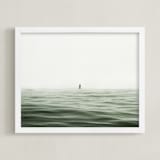 "Channel Marker Buoy" - Art Print in green mist by Rebecca Tamar - Framed