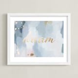 "Dreaming" - Custom Foil Print in Ocean Gray by Nicoletta Savod - Framed