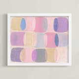 "Painted Geo Overlay" - Art Print in Ballet Pink by Amy Toneys - Framed