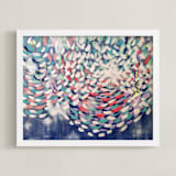 "Set Adrift" - Art Print in Limoges Blue by Denise Wong - Framed