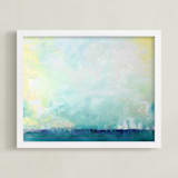 "Sail" - Art Print in Teal Blue by Julia Contacessi - Framed