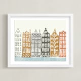"On the Canal" - Art Print in brick by Griffinbell Paper Co. - Framed