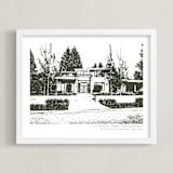 "House: Custom Print with Text" - Custom Print in Olive Shadow by Minted - Framed