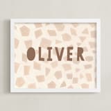 "Safari Friends 2" - Personalized Art Print in Brown by Teju Reval - Framed