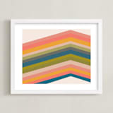 "Retro Stripes" - Art Print in Pool by Beth Vassalo - Framed