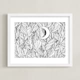 "Peek A Boo" - Art Print in Black & White by Helen H Wu - Framed