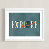 "Space to Explore III" - Art Print in Twilight by Heather Schertzer - Framed