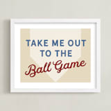 "Little Slugger Series 1" - Art Print in Beige by Pinky Diamond Studio - Framed