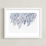 "Dreaming of Leaves" - Art Print in White by Priscilla Lee - Framed