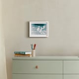 "Bubbles out of the Blue" - Art Print in Pale Aqua Blue by Mary Ann Glynn-Tusa - In a Room