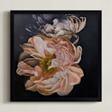 "Two Peonies" - Art Print in Peachy by Sami Jacq - Framed