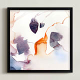 "Watercolor Abstract Flora Series : Fall 1" - Art Print in Purple and Orange by Marta Spendowska - Framed