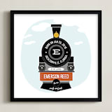 "T is for Train" - Personalized Art Print in Coal by Anupama - Framed