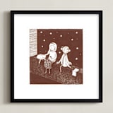 "Star Gazers" - Art Print in Chocolate by Maria Gromek - Framed