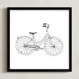 "bicycle" - Art Print in Black by Phrosné Barwood - Framed