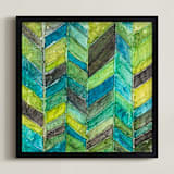 "Hudson" - Art Print in Chameleon Green by Stacy Kron - Framed