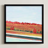 "Drive Bye Guard Rail" - Art Print in Drive Bye Red by Jeff Preuss - Framed