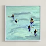 "Waiting, Malibu 2012" - Art Print in Ocean Blue by Annie Seaton - Framed
