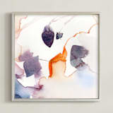 "Watercolor Abstract Flora Series : Fall 1" - Art Print in Purple and Orange by Marta Spendowska - Framed