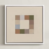 "Squares" - Art Print in Ginger Beige by Alisa Galitsyna - Framed Canvas