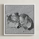 "Don't Worry, Be Happy III" - Art Print in Black and White by Annie Seaton - Framed Canvas
