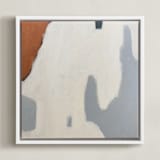 "Drip" - Art Print in French Blue by Kara Schlabaugh - Framed Canvas