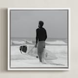 "Don't Worry, Be Happy I" - Art Print in Black and White by Annie Seaton - Framed Canvas