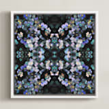 "Pansy painting - mirrored" - Art Print in Violet and turquoise by Oana Prints - Framed Canvas
